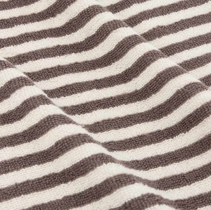 Stripe Cotton Hand Towel - Chocolate Brown