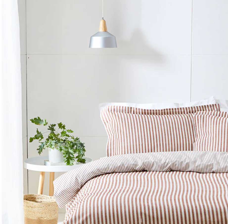 Striped Pillow Case Pair - Pecan