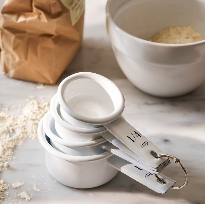 Enamel Measuring Cups - White