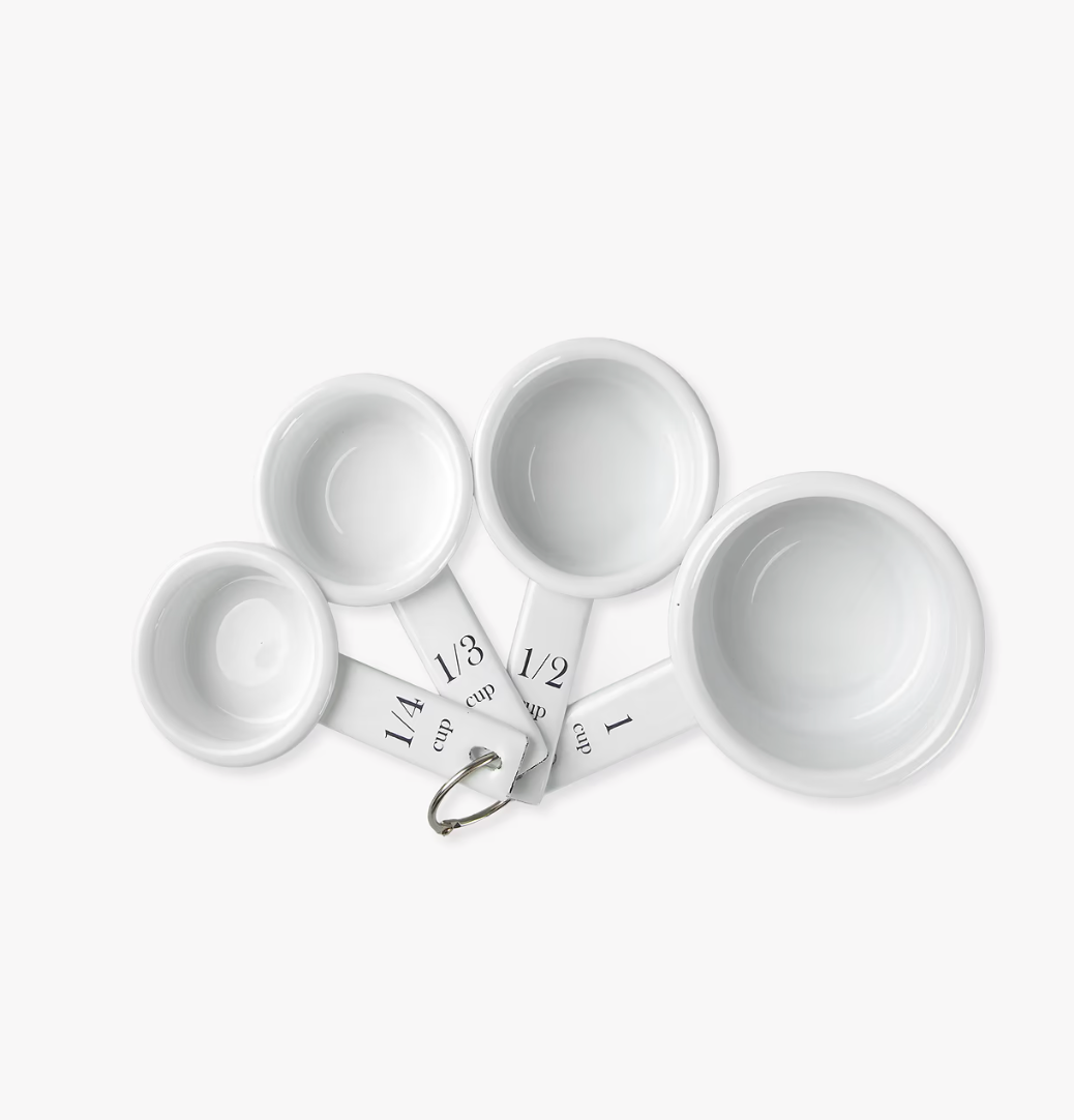 Enamel Measuring Cups - White