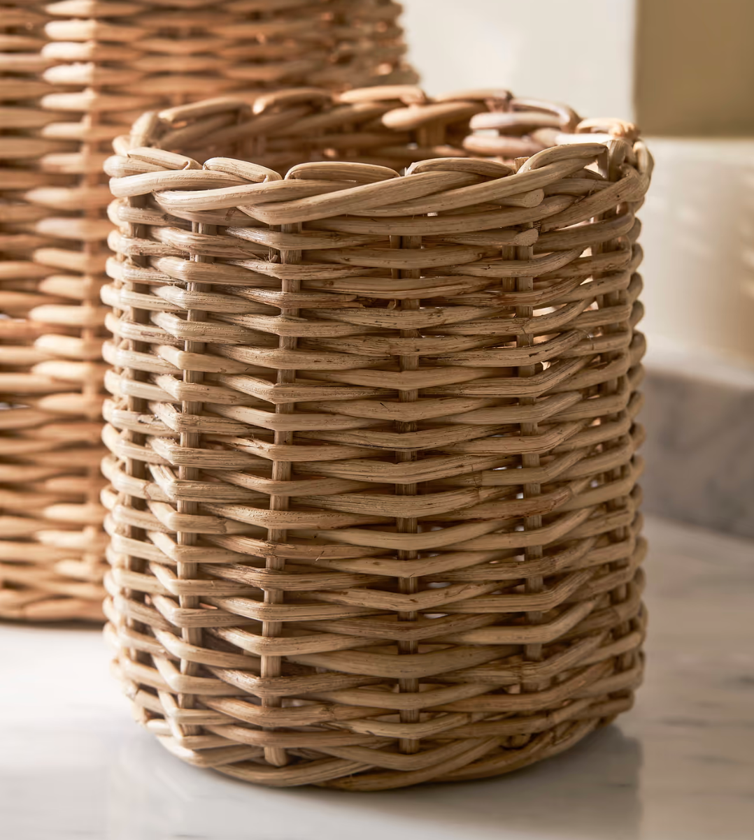 Seagrass Utensil Holder Pots - Set Of 2