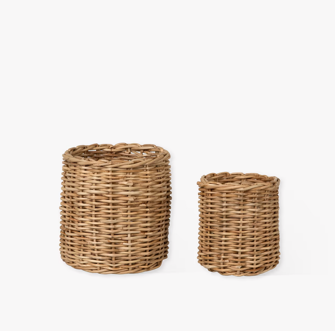 Seagrass Utensil Holder Pots - Set Of 2