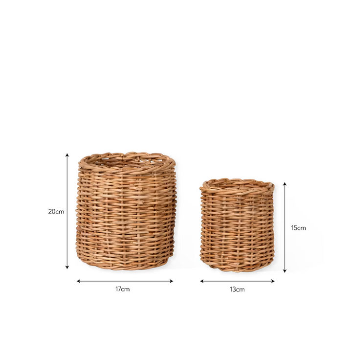 Seagrass Utensil Holder Pots - Set Of 2