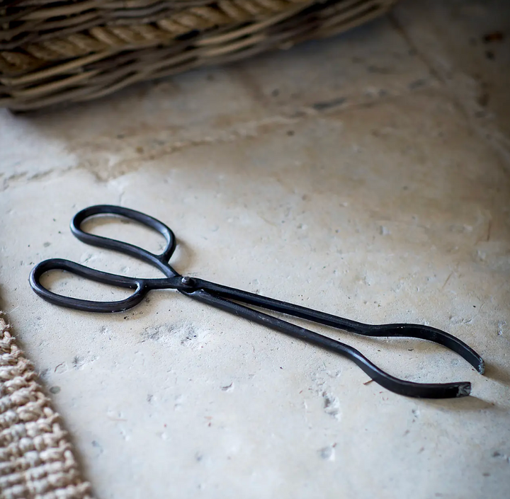 Cast Iron Coal Tongs - Black