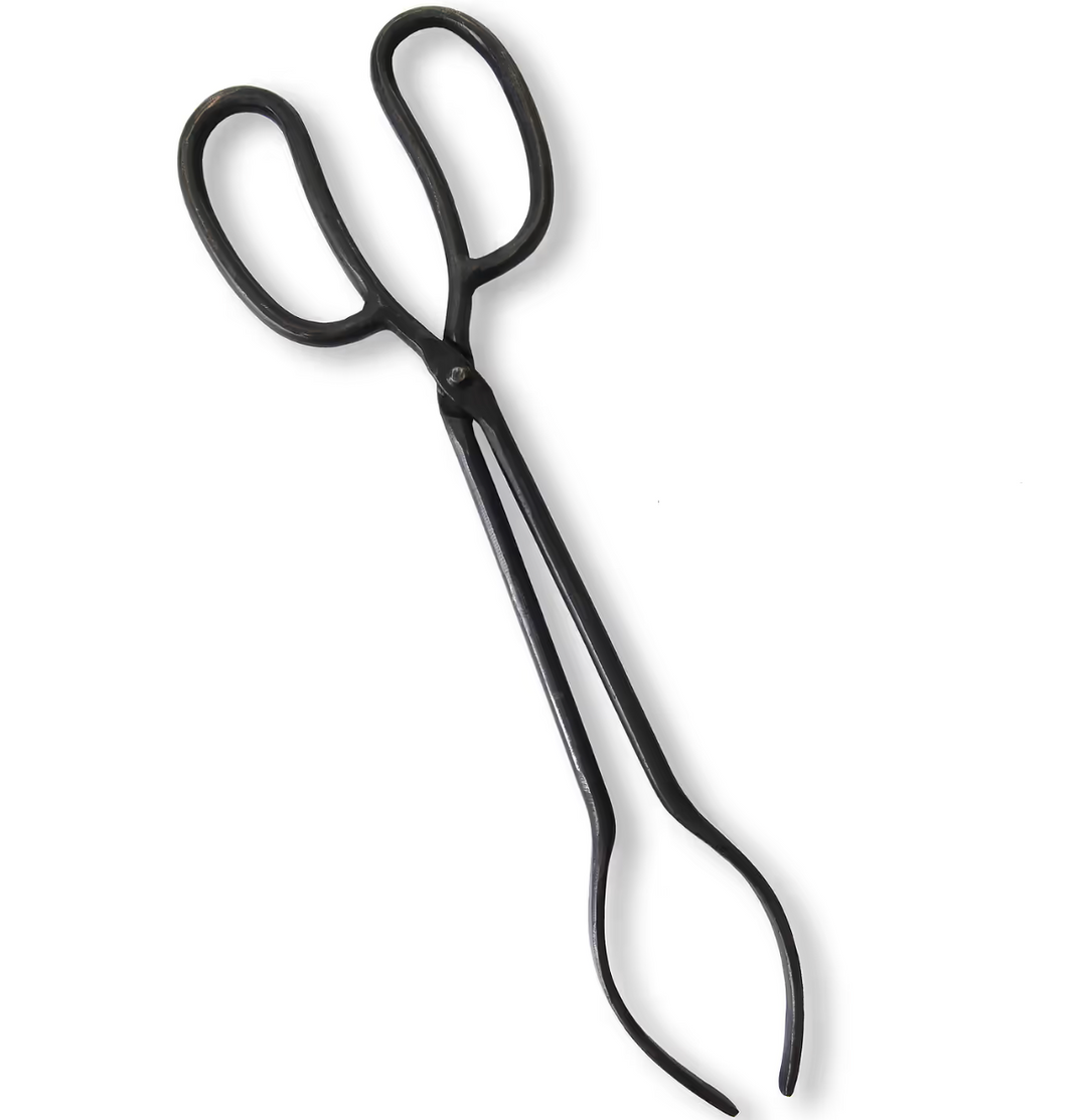 Cast Iron Coal Tongs - Black