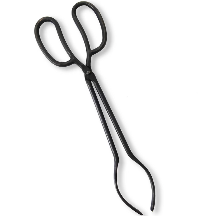 Cast Iron Coal Tongs - Black
