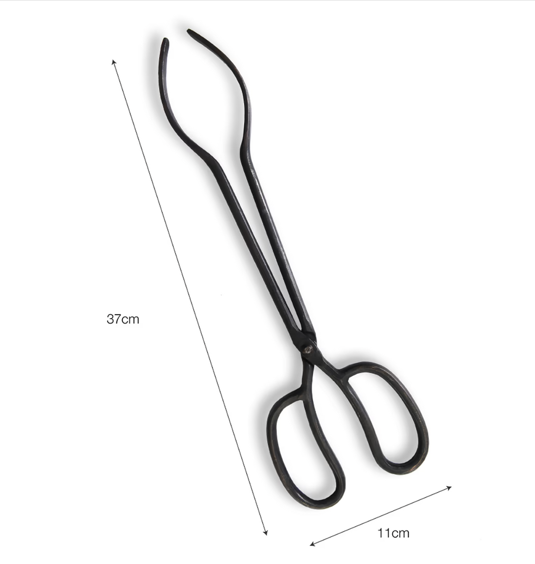 Cast Iron Coal Tongs - Black