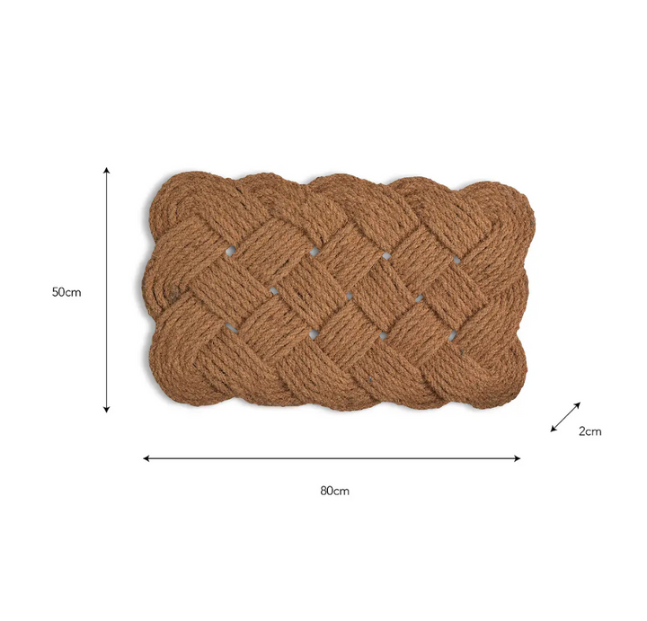 Lovers Knot Coir Doormat - Natural