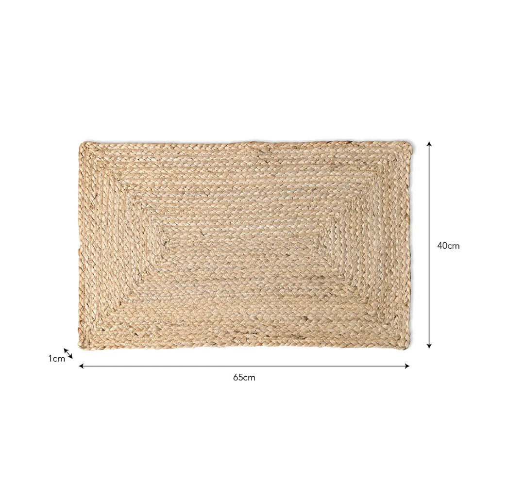 Jute Small Doormat - Natural - 65cm