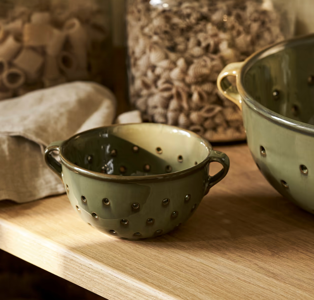 Stoneware Berry Bowl - Green Moss