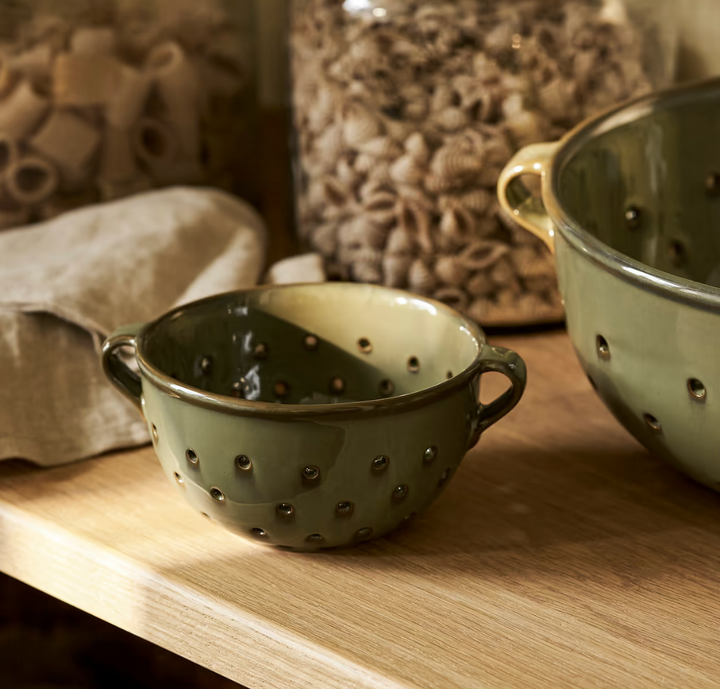 Stoneware Berry Bowl - Green Moss