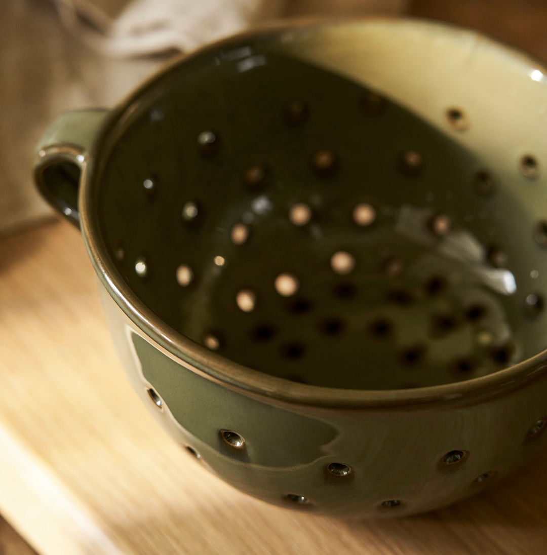 Stoneware Berry Bowl - Green Moss