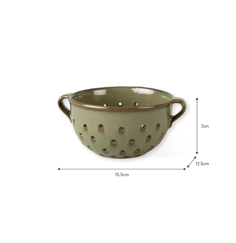 Stoneware Berry Bowl - Green Moss