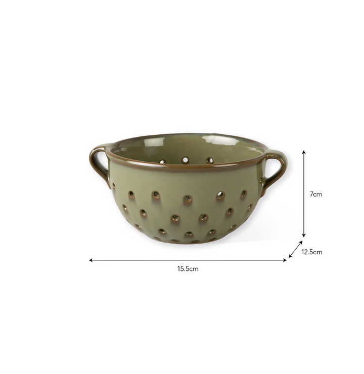Stoneware Berry Bowl - Green Moss