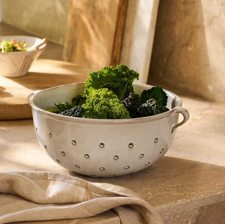 Stoneware Colander - White
