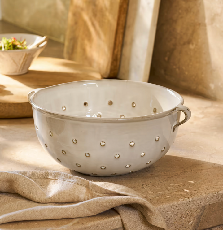 Stoneware Colander - White