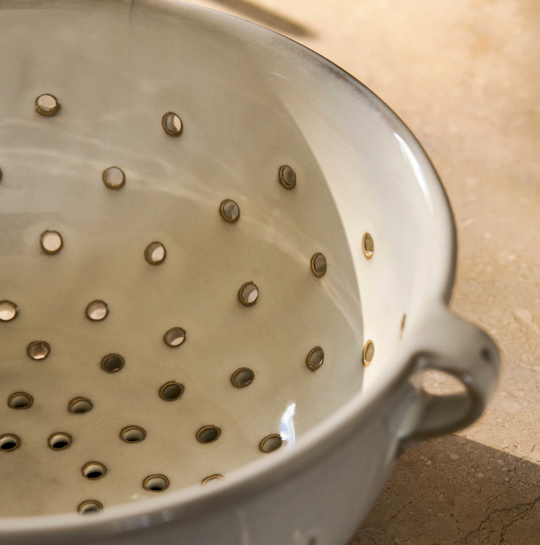 Stoneware Colander - White