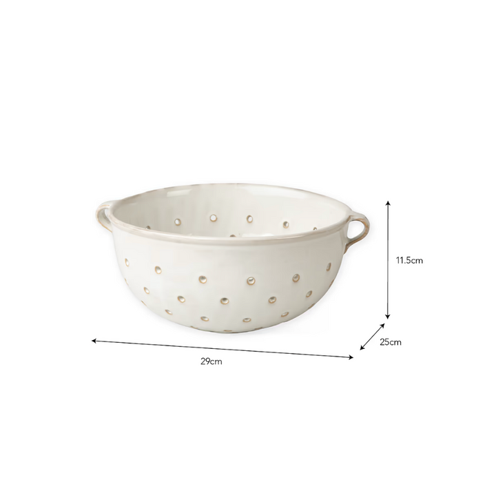 Stoneware Colander - White