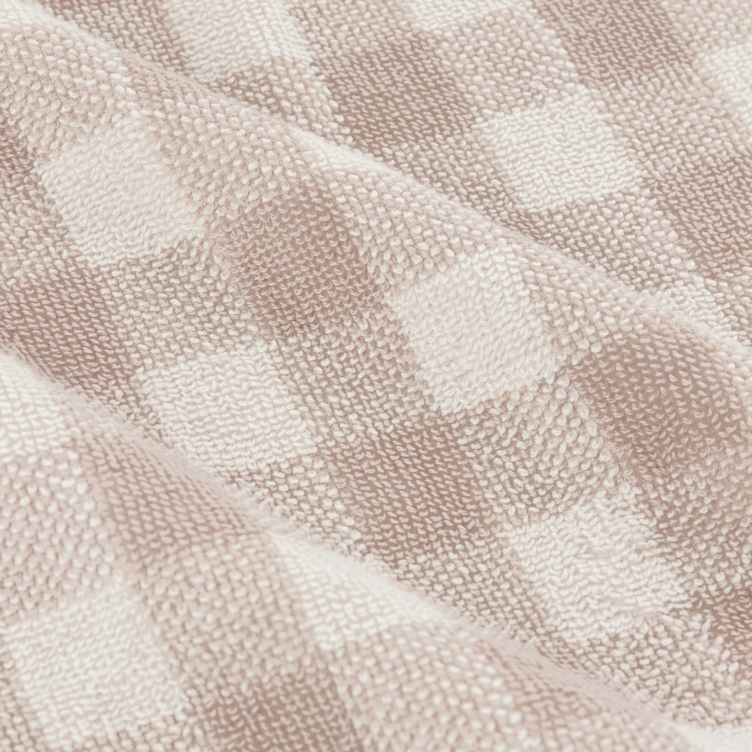 Checked Cotton Hand Towel - Beige