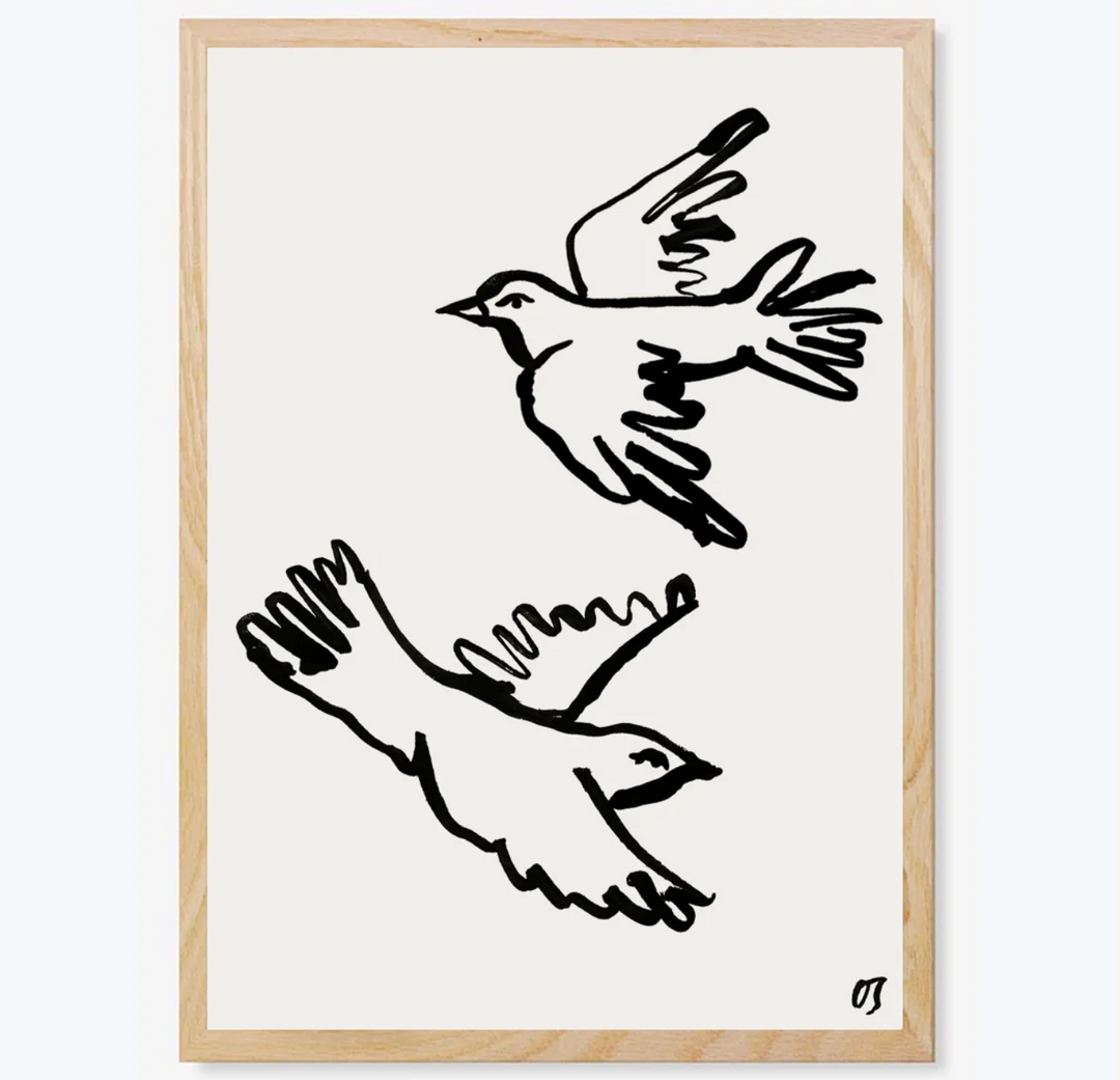 The Doves - Unframed Art Print - A4 or A3