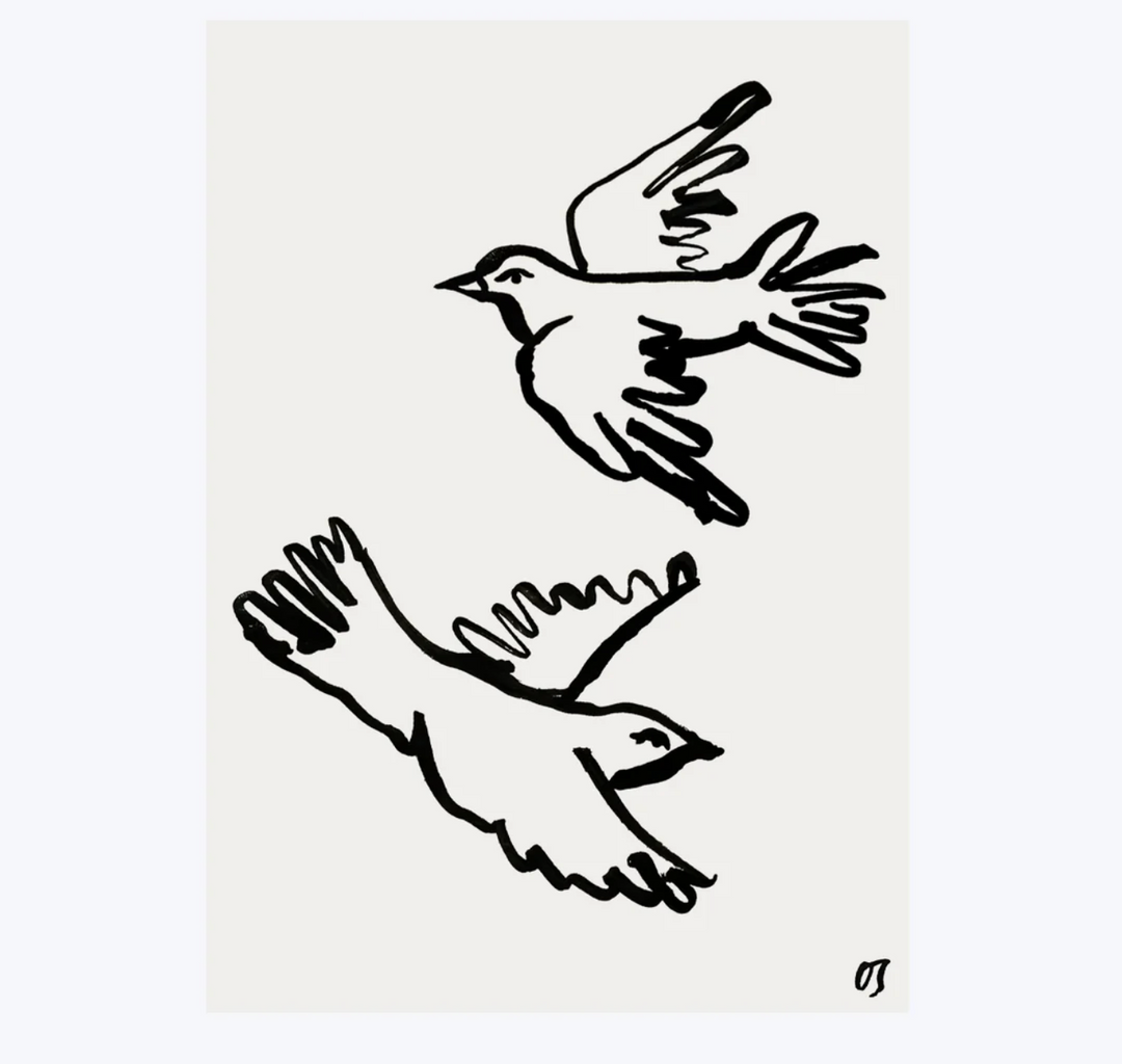 The Doves - Unframed Art Print - A4 or A3