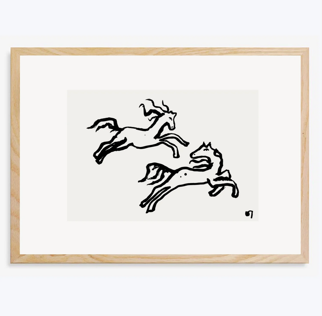 Two Horses - Unframed Art Print - A4 or A3