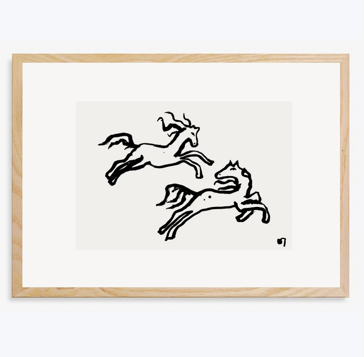 Two Horses - Unframed Art Print - A4 or A3