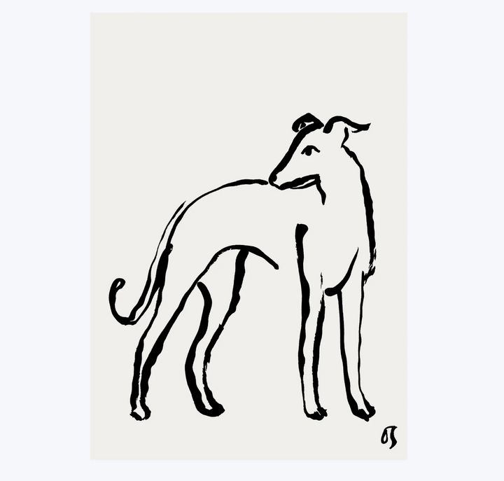 The Whippet - Unframed Art Print - A4 or A3