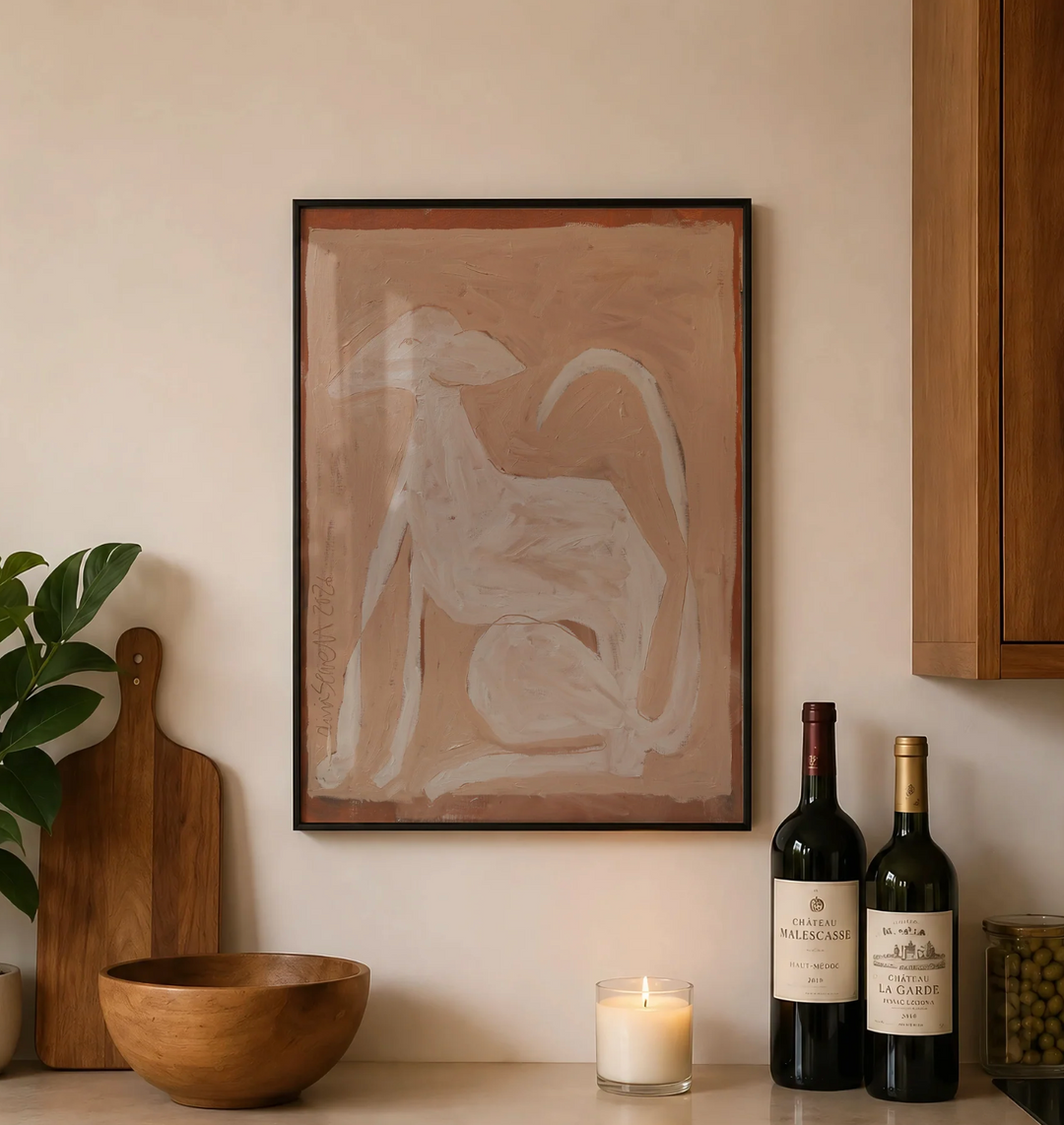 The Pink Whippet - Art Print - A4 or A3