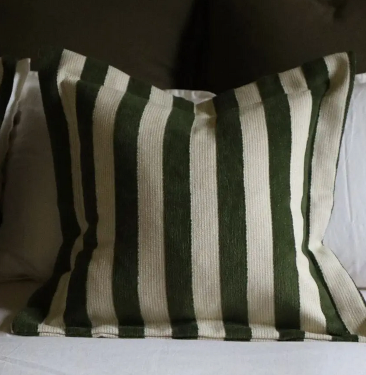 Ellenvale - Olive Green Stripe Cushion Cover