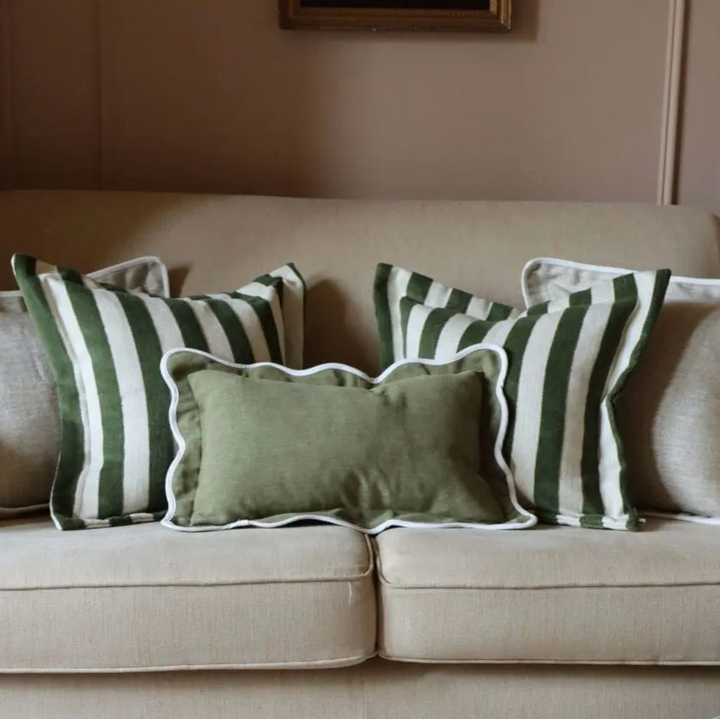 Ellenvale - Olive Green Stripe Cushion Cover