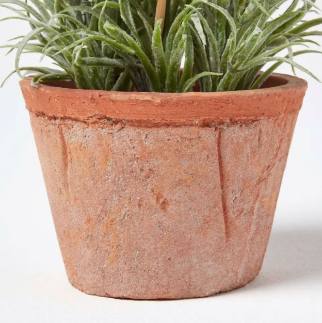 Artificial Lavender In Aged Terracotta Pot - Small