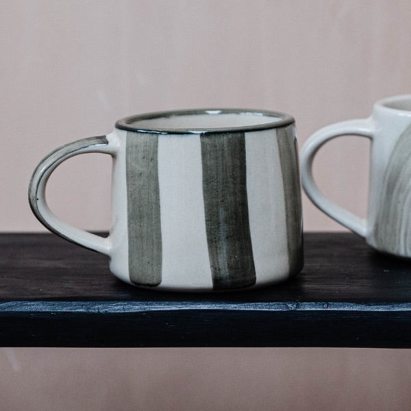 Washed Striped Koko Mug in Forest