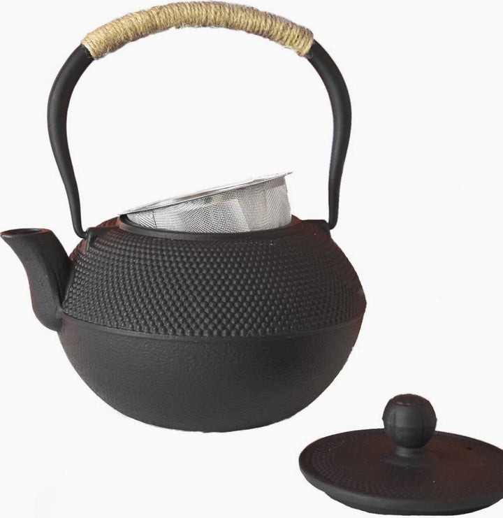 CLASSIC BLACK CAST IRON TEAPOT