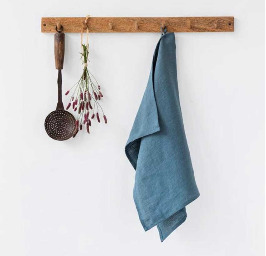 LINEN TEA TOWEL IN BLUE GREY